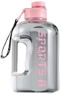 Inspired Living Hydration Tracker Large Capacity Sports Bottle With Time Markers & Straw Lid pink 1.7l