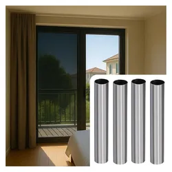 Casativo, Fensterfolie, 4er-Set Sichtschutzfolie, silber-matt, 60 x 200 cm (200 x 60 cm)