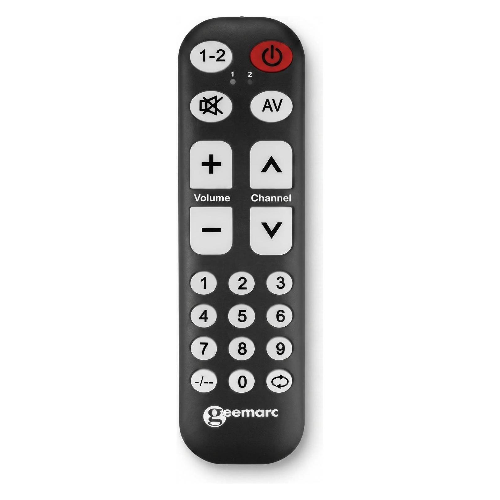 Geemarc Telecom TV10 Fernbedienung TV Drucktasten (Universal Fernbedienung, Infrarot) (TV-10_BLK)