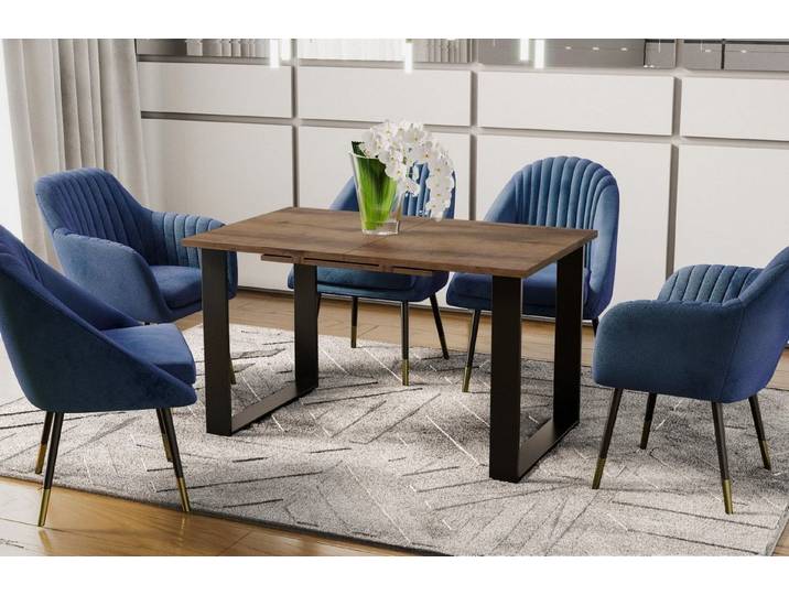 Endo-Moebel Esstisch Cora 210, Kufentisch ausziehbar 130cm - 210cm Küchentisch mit Kufen Design