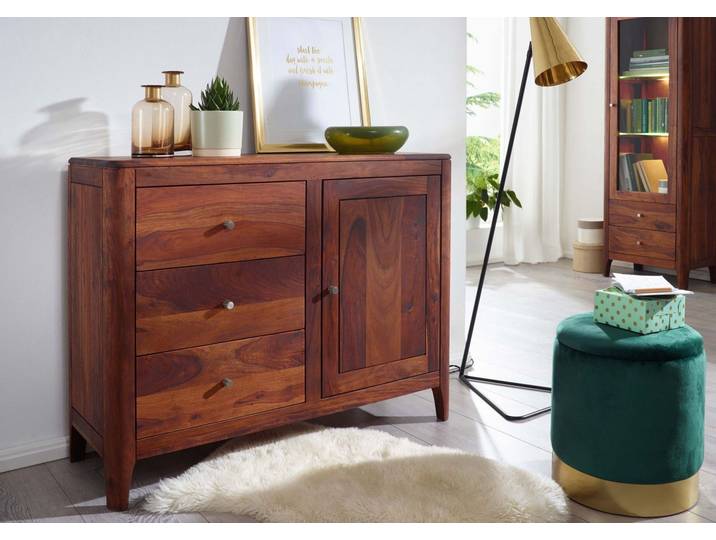 Sideboard Sheesham110x40x86 walnuss geölt BROOKLYN #21