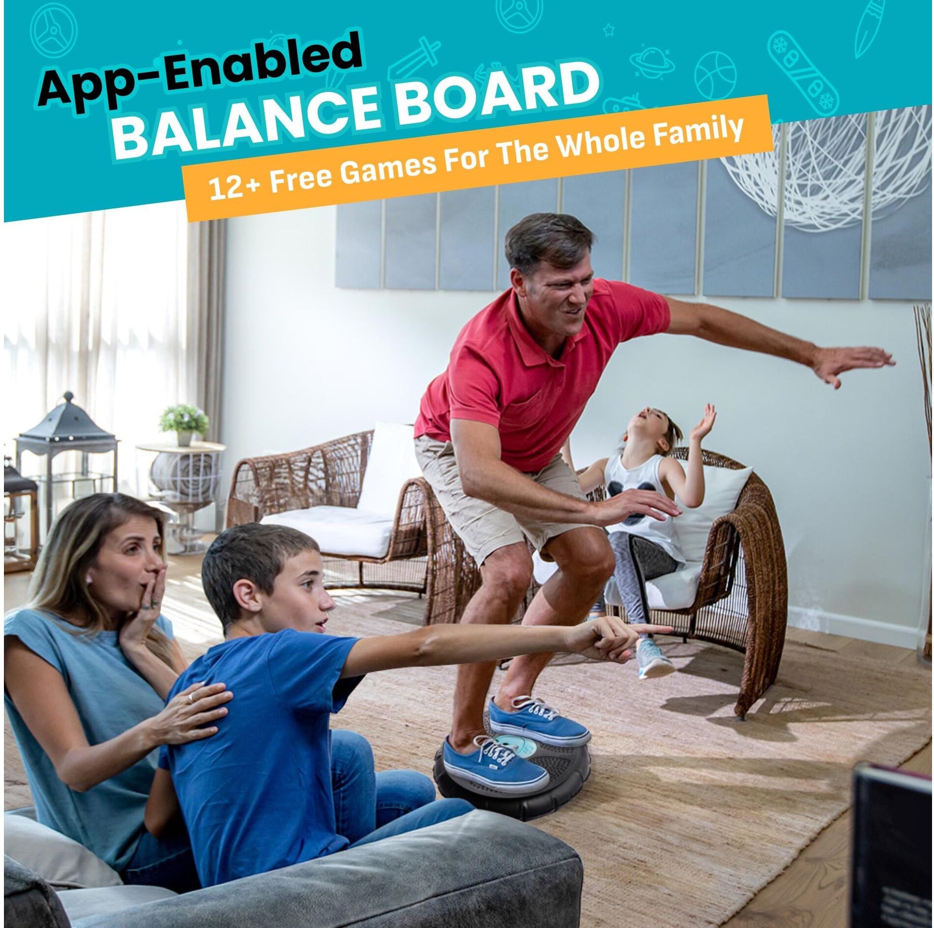 Balanceboard "Particula Play Wobble", blau (blau, schwarz), Balancetrainer, B/H/L: 36cm x 8,8cm Ø, Kunststoff, Balanceboard, B:36cm H:8,8cm blau, schwarz B/H/L: 36cm x 8,8cm Ø