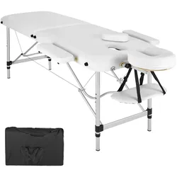 TECTAKE 2 Zonen Massageliege mit Polsterung und Aluminiumgestellweiß