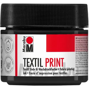 Marabu Stoffmalfarben Textil Print, lampenschwarz, für helle Textilien, waschfest bis 40°C, 100ml