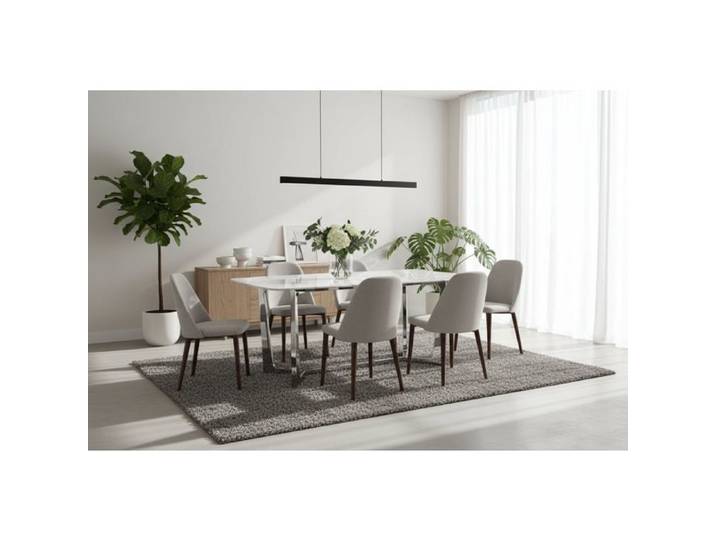 Table à manger plateau granite marbré blanc 180x90 cm – GOSSIP