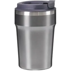 TRENDSHOP Isolierbecher Kaffeebecher Enjoy 380ml - grau