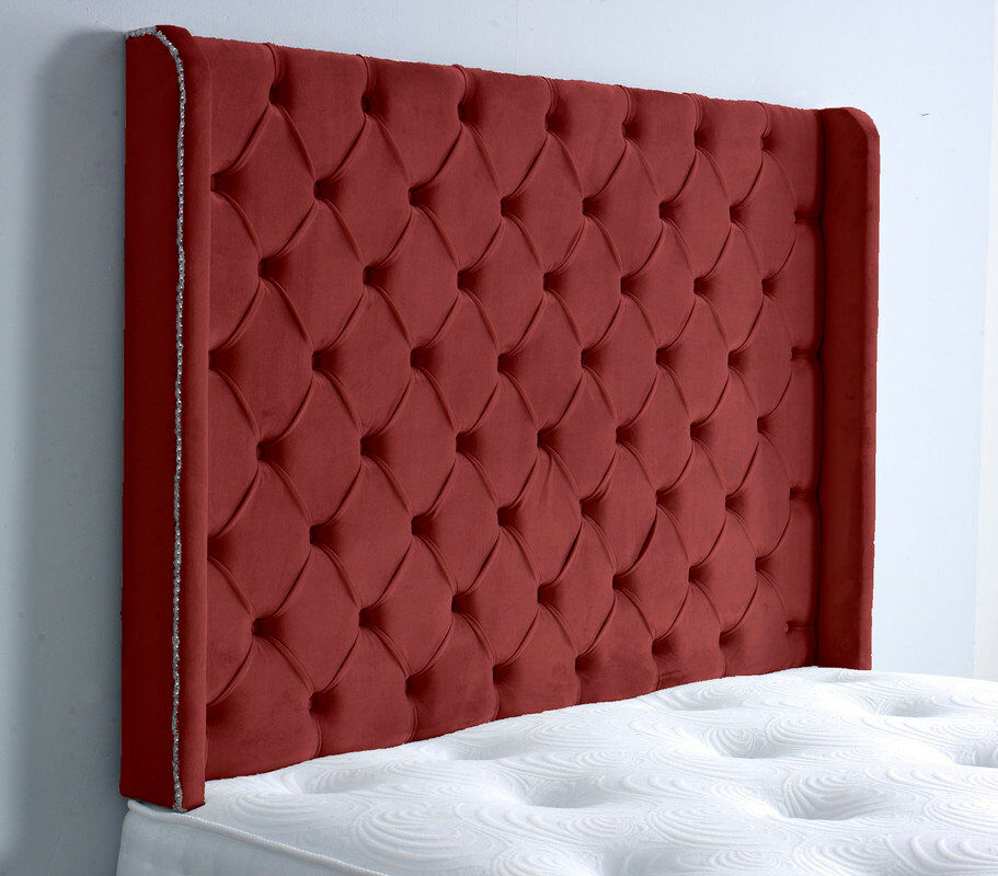 Fairmont Park Upholstered Headboard Burgundy Velvet Kingsize (5')