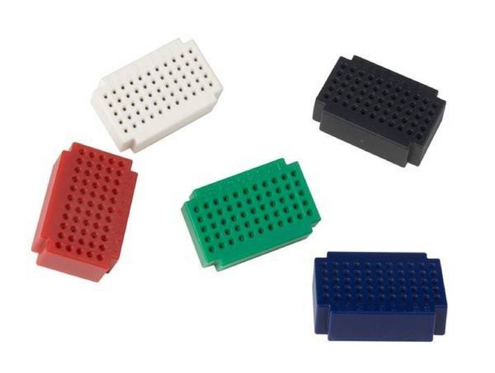 Velleman Mini breadboard - soldeervrij - 5 x 55 contacten - veelkleurig (set van 5 stuks)
