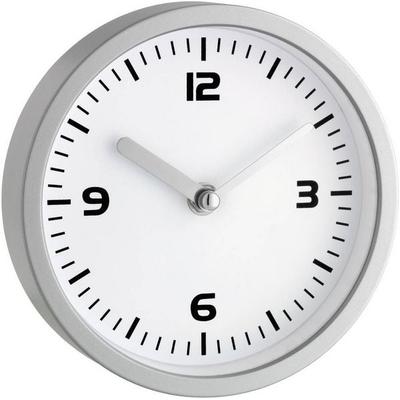 TFA Dostmann 60.3012 Quarz Wanduhr 16mm x 45mm Silber Badezimmer-/Feuchtraum geeignet
