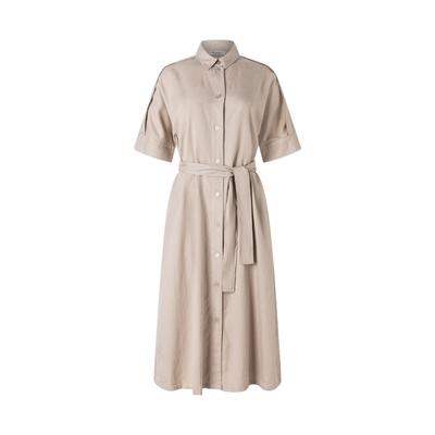 Jerseykleid MAERZ MUENCHEN "Maerz Muenchen 825800 Kurzarmkleid Damen Bekleidung", Damen, Gr. 46, EURO-Größen, beige, 94% Lyocell, 6% Leinen, Kleider Jerseykleid