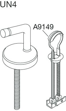 charnière Pressalit match0 UN4P999 Inox , pour siège WC Pressalit 2000, montage par le haut