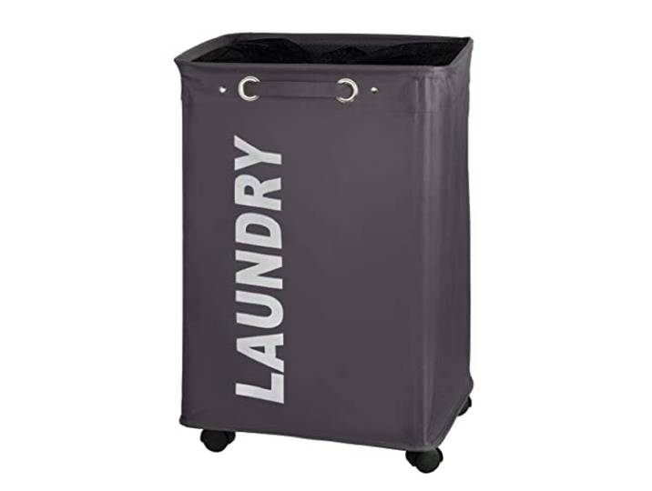 WENKO Panier à Linge Sale Quadro\, Corbeille à Linge\, 40 x 60 x 33 cm\, Gris foncé
