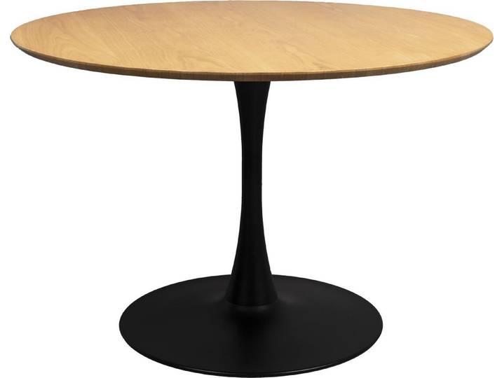 Trendmöbel24 Esstisch Tisch Esstisch RAKU NATURAL Eiche furniert Ø 110 cm runde Tischplatte