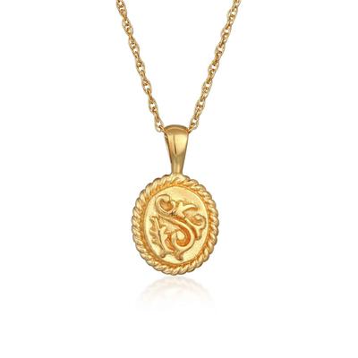Kette mit Anhänger ELLI "Halskette Vintage Ornament Design 925 Silber vergoldet" Gr. 45, gold, Halsketten, Damen, ohne Stein, Silber 925 (Sterlingsilber)