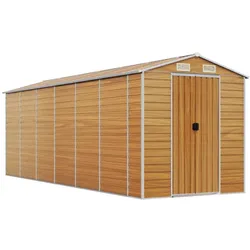 Helloshop26 - Gartenhaus Geräteschuppen Geräteschuppen Gartenhäuschen robuster Geräteschuppen hellfarbig 191 x 555 x 198 cm 02_0022293