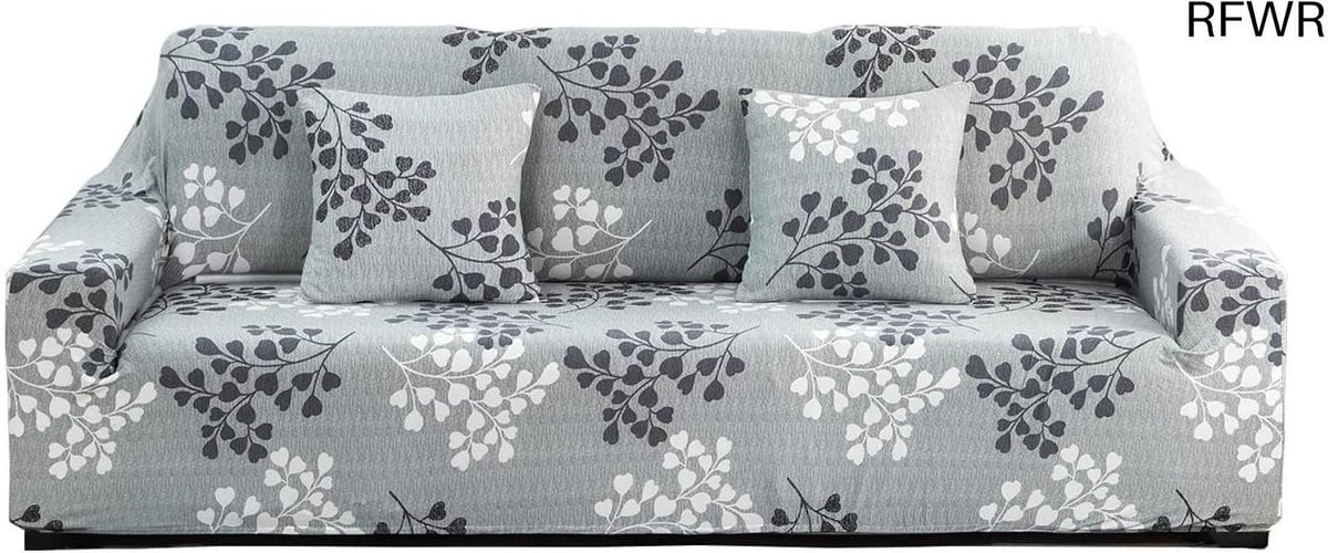 RFWR Moderne Stretch Bankhoezen voor 1/2/3/4 Zits, Elegante Meubelbeschermer in Zwart-Witte Bladeren