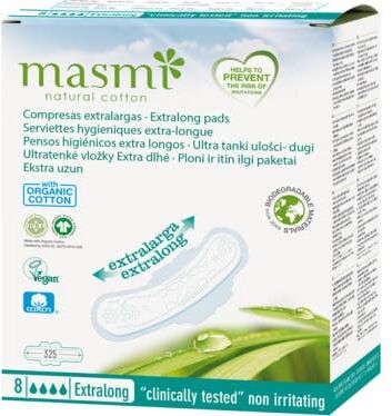 MASMI Compresa Extralarga Algodón Bio 8 uds
