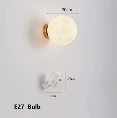 Inspire Curations Astronaut Moon Wall Lamp For Kids Bedroom 20cm no Switch 3 Colors