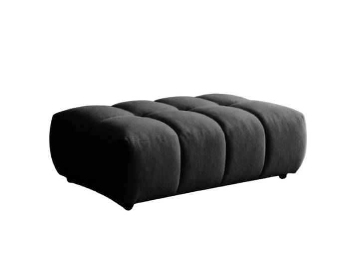 Pouf en tissu bouclette noir 120x60x40