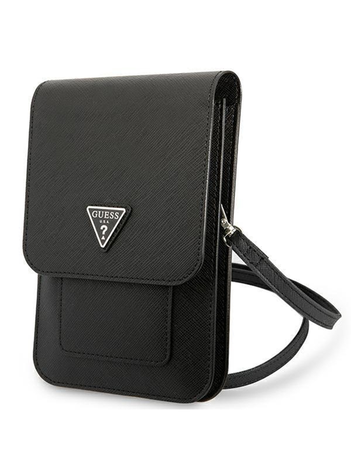 GUESS Handbag GUWBSATMBK black / black Saffiano Triangle