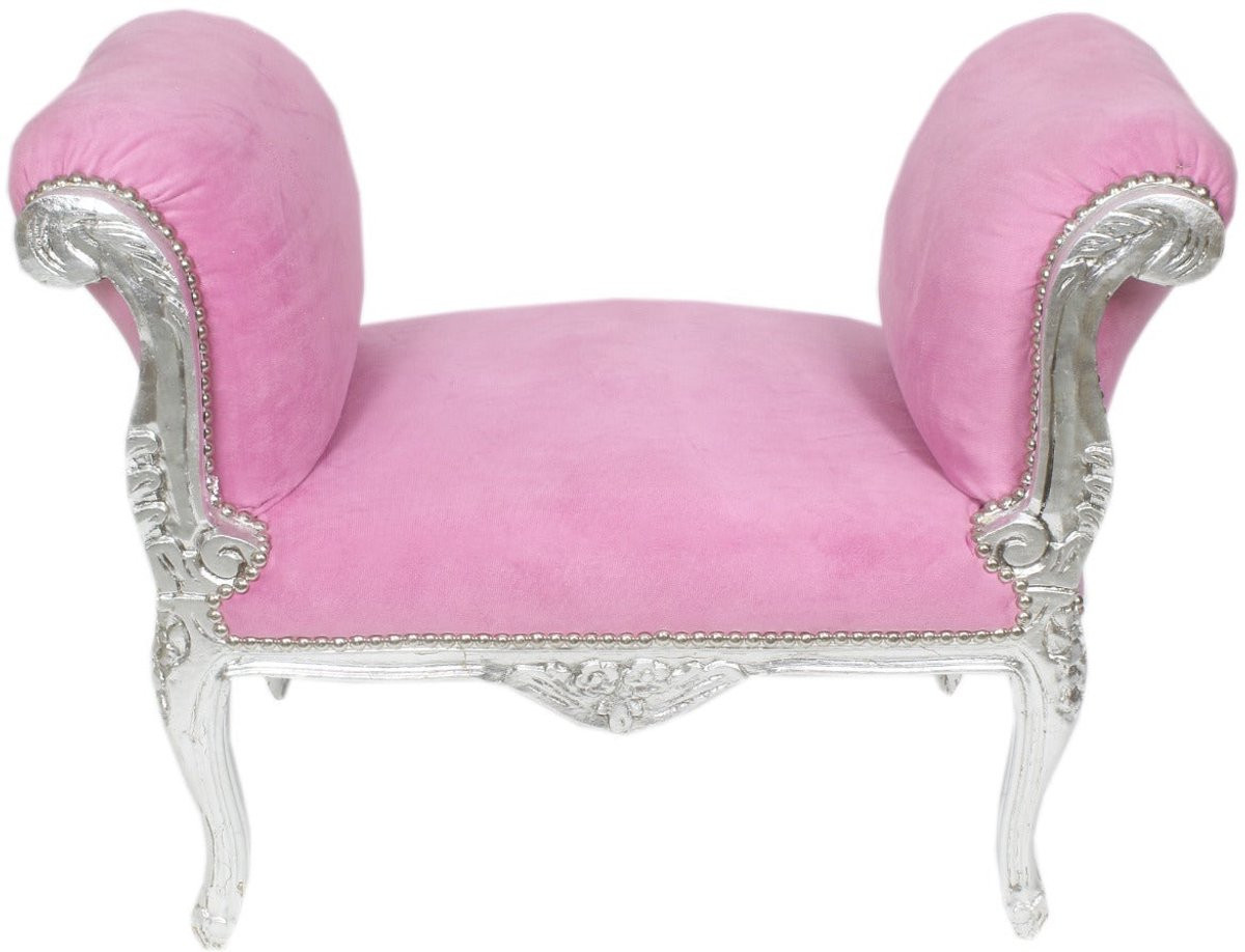 Megabarok Hocker Cleopatra Zilver Roze