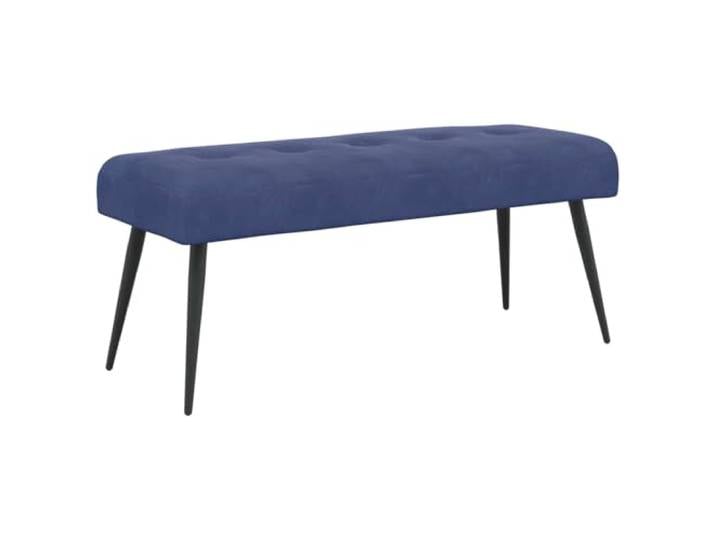 Xhnifbn Bank mit Knopfheftung Samt Sitzbank Polizeiblau 110x40x46 cm Gepolsterte Bettbank aus Samt in Polizeiblau mit stabilen Metallbeinen für Schlafzimmer, Flur und Wohnzimmer.