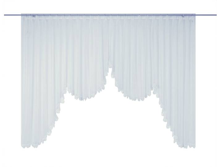 Gardine WIRTH Elena Gr. 2, weiss (weiß), B:450cm H:125cm, Sablé, Polyester, Gardinen, Gardine, veredelt mit echter Plauener Spitze Stickerei, geschwungen