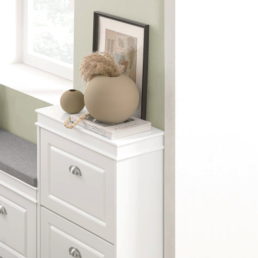 Marlow Home Co. Moriah 6 Pair Flip Down Shoe Storage White 6