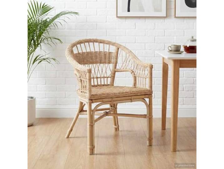 UYPTERF Stapelstuhl Rattan Natur 60 x 60 x 81 cm Minimalistisches Design, atmungsaktive Sitzfläche, stapelbar, für Esszimmer und Homeoffice, pflegeleicht