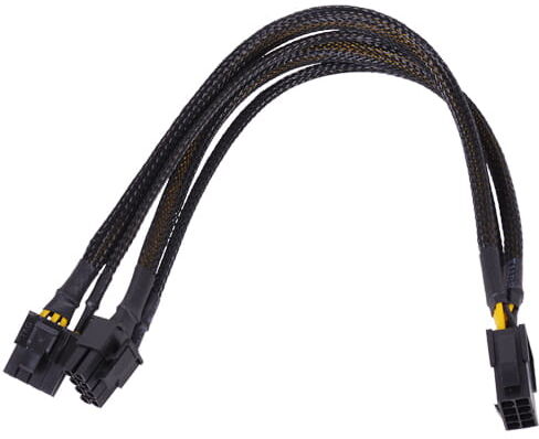 Phobya Y-Kabel 8Pin Buchse auf 2x 6+2Pin Stecker (VGA) - Schwarz...