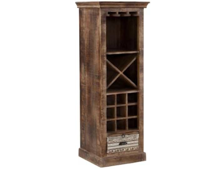 Maneesh Weinschrank mit Regalen in Braun/Creme
