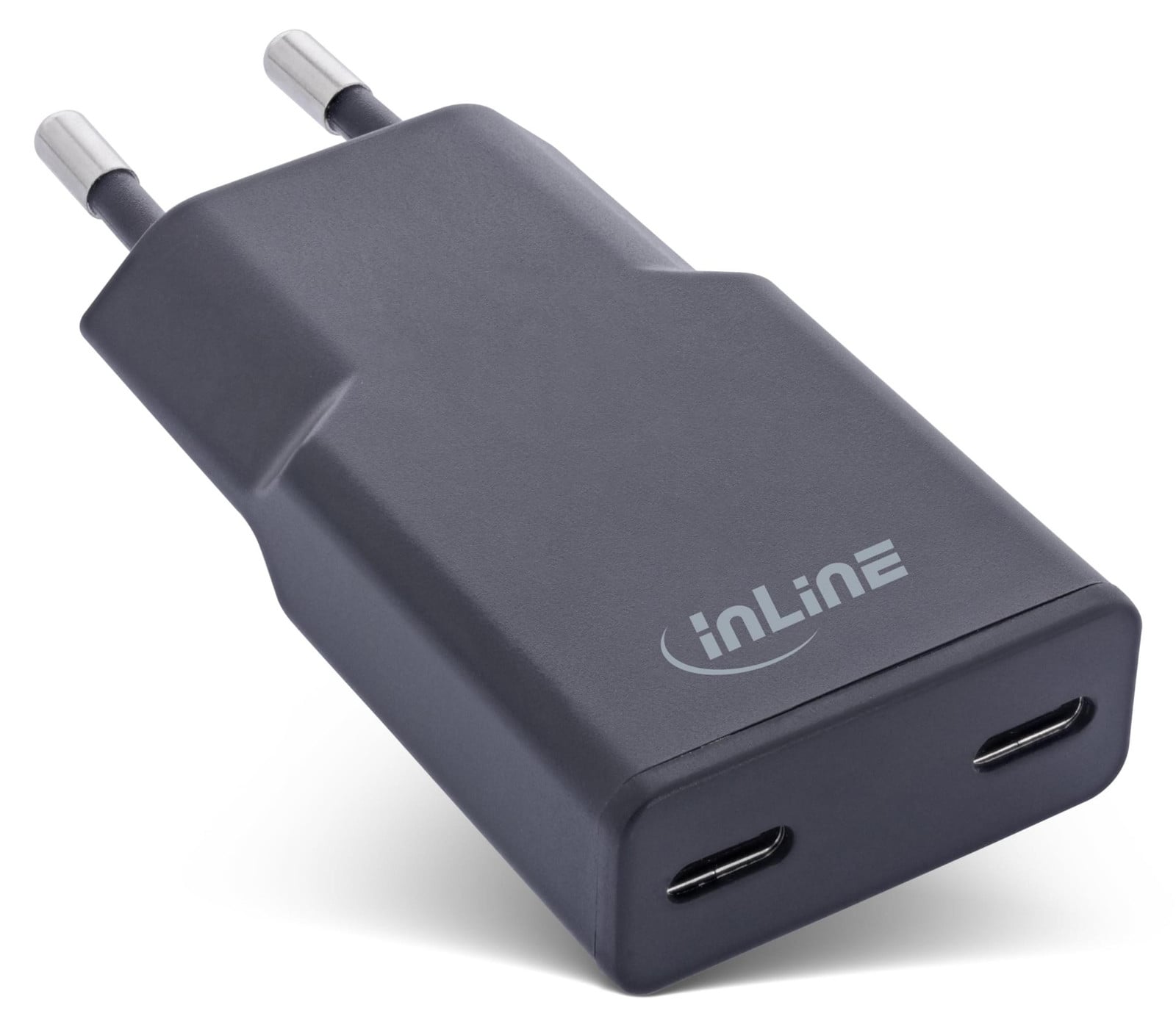 InLine USB-netvoeding met dual USB-C, PD, PPS, 30W, zwart