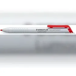 STAEDTLER Lumocolor 768, Rot, Pinselspitze, Rot, Weiß, Medium, 3 mm, Glas, Hartplatte, Leder, Metall, Papier, Kunststoff, Stein