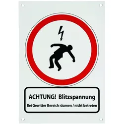 Dehn 480698 Hinweisschild 210x297x0,7mm Ausf. D/E Achtung Blitzsp. / Attention Lightn. HWS 297X210 ABS DE EN AL HWS297X210ABSDEENAL