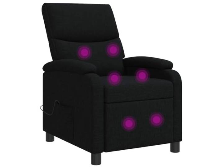 Relaxsessel Schwarz Stoff mit Verstellbarer Rückenlehne 115-160 Grad Metall-Holzwerkstoff-Rahmen, Schaumstoff-Faser-Polster, pflegeleichter Stoffbezug, modernes Design