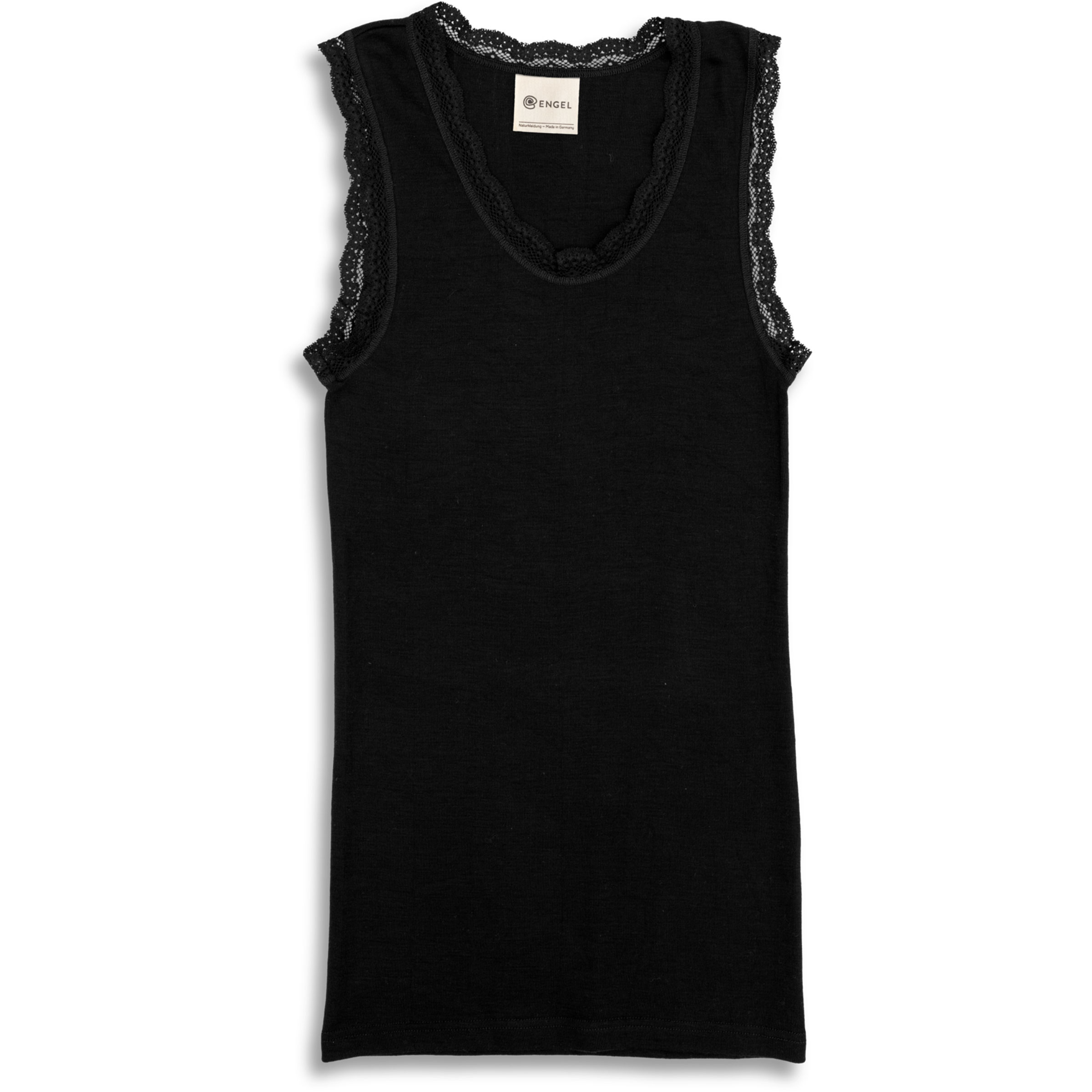 Engel Spitze Top Damen Kurzarm Unterhemden schwarz Größe S Lifestyle Hautfreundlich