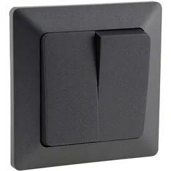 ChiliTec MILOS Serien-Schalter 2-fach Anthrazit 250 V 10 A inkl. Rahmen – 23038