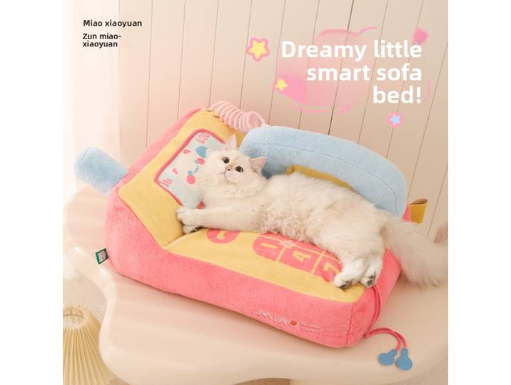 Canapé-lit Dream Phone, nid amovible pour chat, coussin de couchage chaud pour l'hiver, pour petit chien