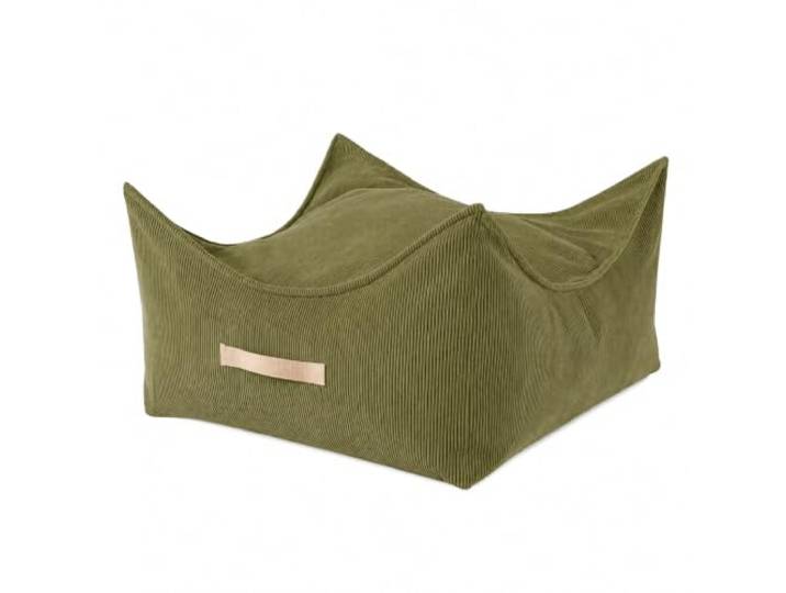 MEOWBABY Sitzpouf quadratisch für Kinder, 60 x 60 cm, Feincord, Khaki Bodenpouf mit vier hochgezogenen Ecken, Füllung aus Polyurethanschaum, Bezug abnehmbar und bei 30 °C waschbar