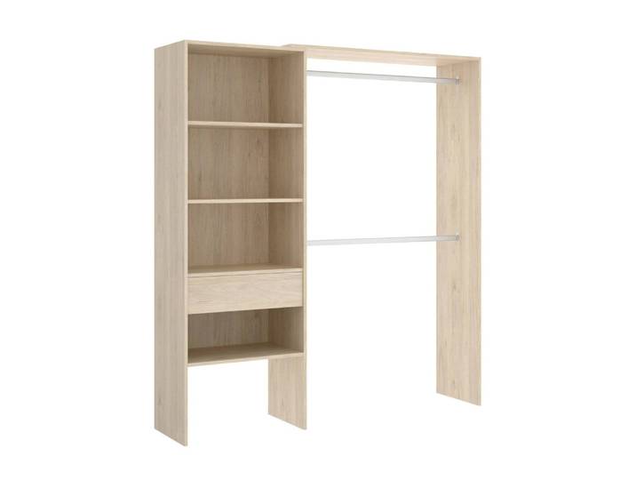 Grande armoire effet bois beige 160x40 cm