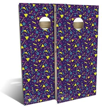 Skip's Garage 80s Purple Outdoor Cornhole Board Set