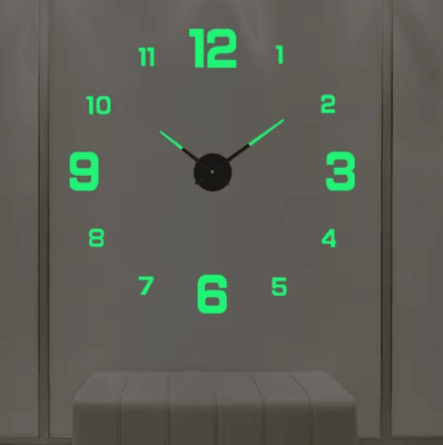Inspire Picks 3D DIY Frameless Wall Clock Luminous Silent Modern Wall Decor Stickers 063 Luminous 3d 37 Inch (90cm)