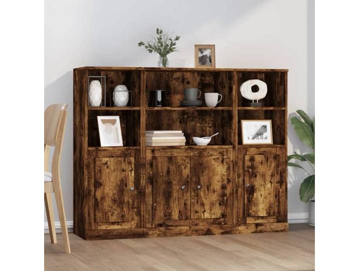 SALE 2025 Buffets bahut vaisselier - Buffets - Lot de 3 - Chêne fumé - bois d'ingénierie 61 22 Kg 8698