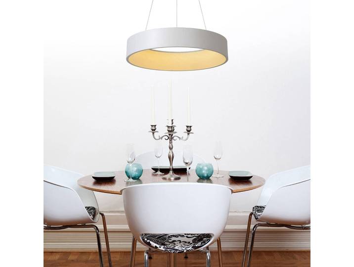 Lucide Hängelampe Talowe, dimmbar, weiß / opal, für Wohn- / Esszimmer, Aluminium, Modern
