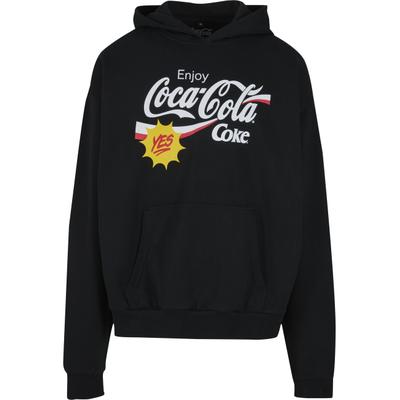 Kapuzenpullover MERCHCODE "Merchcode Coca Cola Refreshed Oversize Hoodie", Herren, Gr. XL, schwarz, 100% Baumwolle, mehrfarbig, oversize, ohne Ausschnitt, Pullover Kapuzenpullover