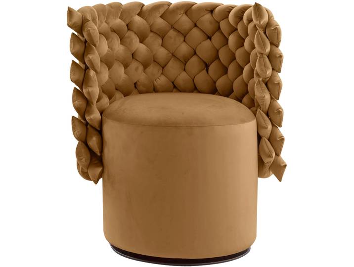 Sessel CALIA ITALIA GIUGGIOLA Extravaganter Designsessel , beige (ocra), B:70cm H:81cm T:62cm, 100% Polyester, Sessel, Sessel, Drehsessel, wahlweise mit Drehfunktion