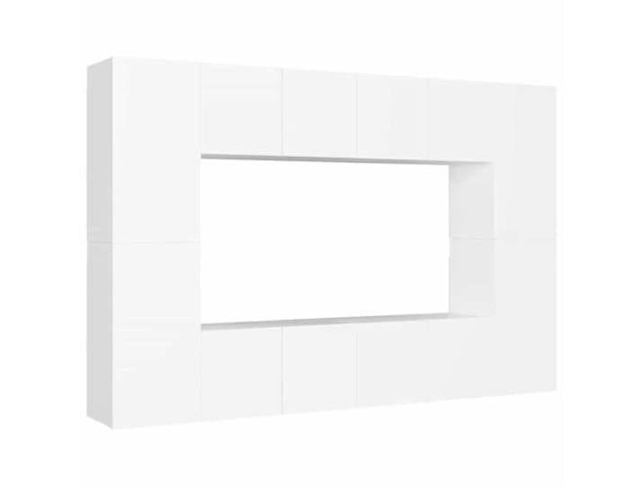 Roanoer 8-TLG. TV-Schrank Set Wandmontage Weiß Holzwerkstoff Platzsparendes Hängeboard-Ensemble fürs Wohnzimmer mit 8 Einzelelementen für Flexibilität und geordneten Stauraum.