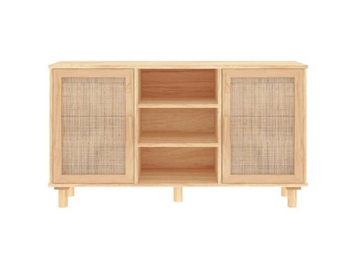 (73977)Moderne Buffet Marron Bois de pin massif et rotin - VIDAXL - bois de pin massif - rotin naturel et rotin - marron - 105x3