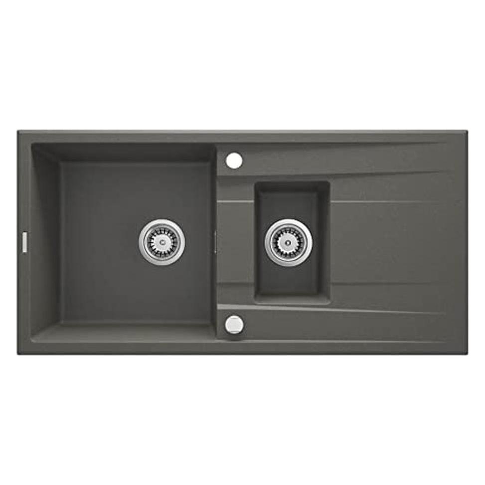 1 5-Becken-Granitspüle mit Abtropffläche (Einbauspüle mit Abtropffläche, 50 cm, 56 cm) (ZQE_T513)