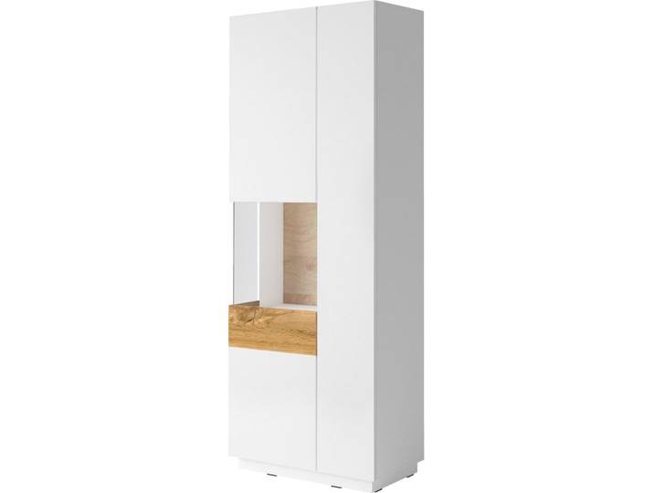 Vitrine GOODPRODUCT SILKE , weiss (weiß hochglanz, votaneichefarben), B:80cm H:207cm T:40cm, Schränke, Vitrine, Höhe 207 cm